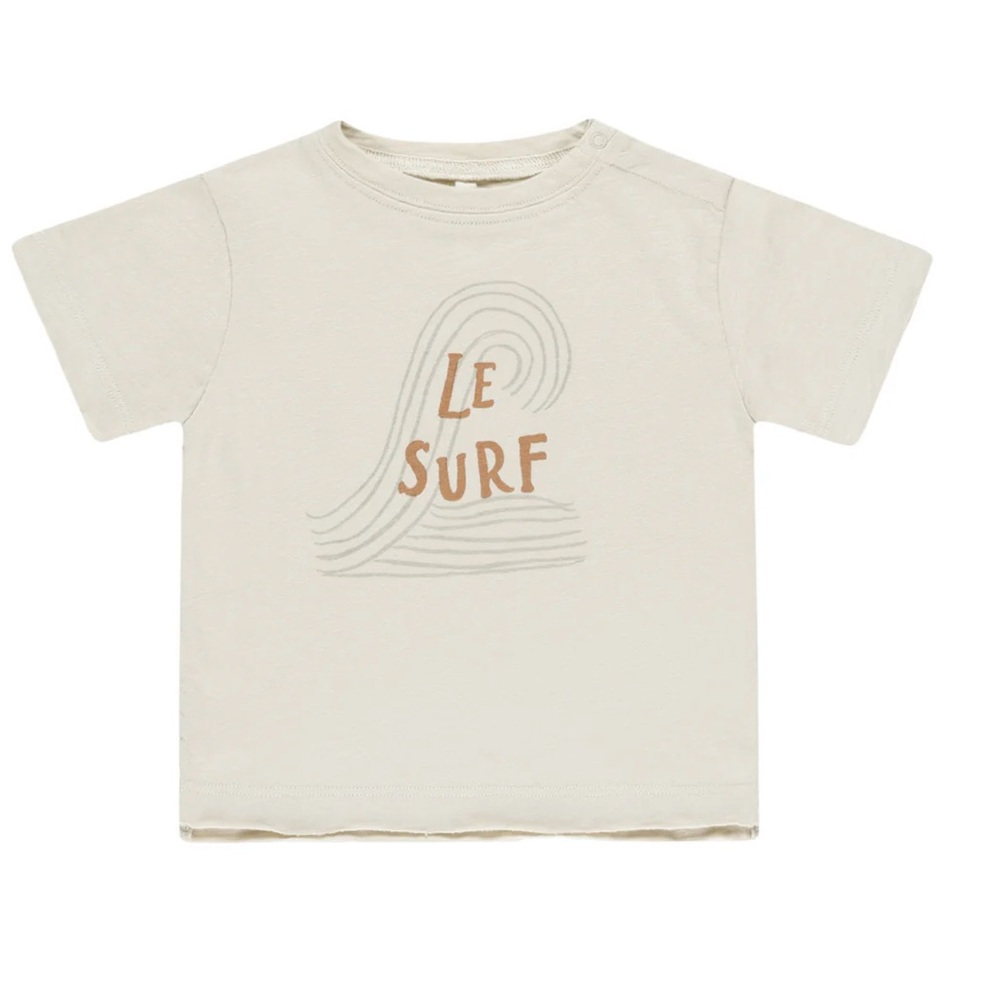 Rylee + Cru Cream 'Le Surf' raw edge Kids Tee